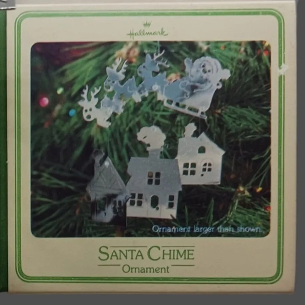 Hallmark santa chime ornament set of 2 1980